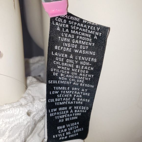 7 For All Mankind White Eyelet Lace Short Puff Sleeve Mini Babydoll Dress Size L - Picture 6 of 7